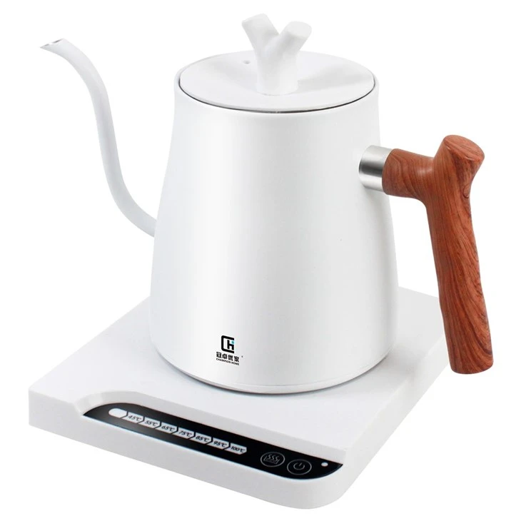 Gooseneck Spout Electric Kettle With Wooden Handle